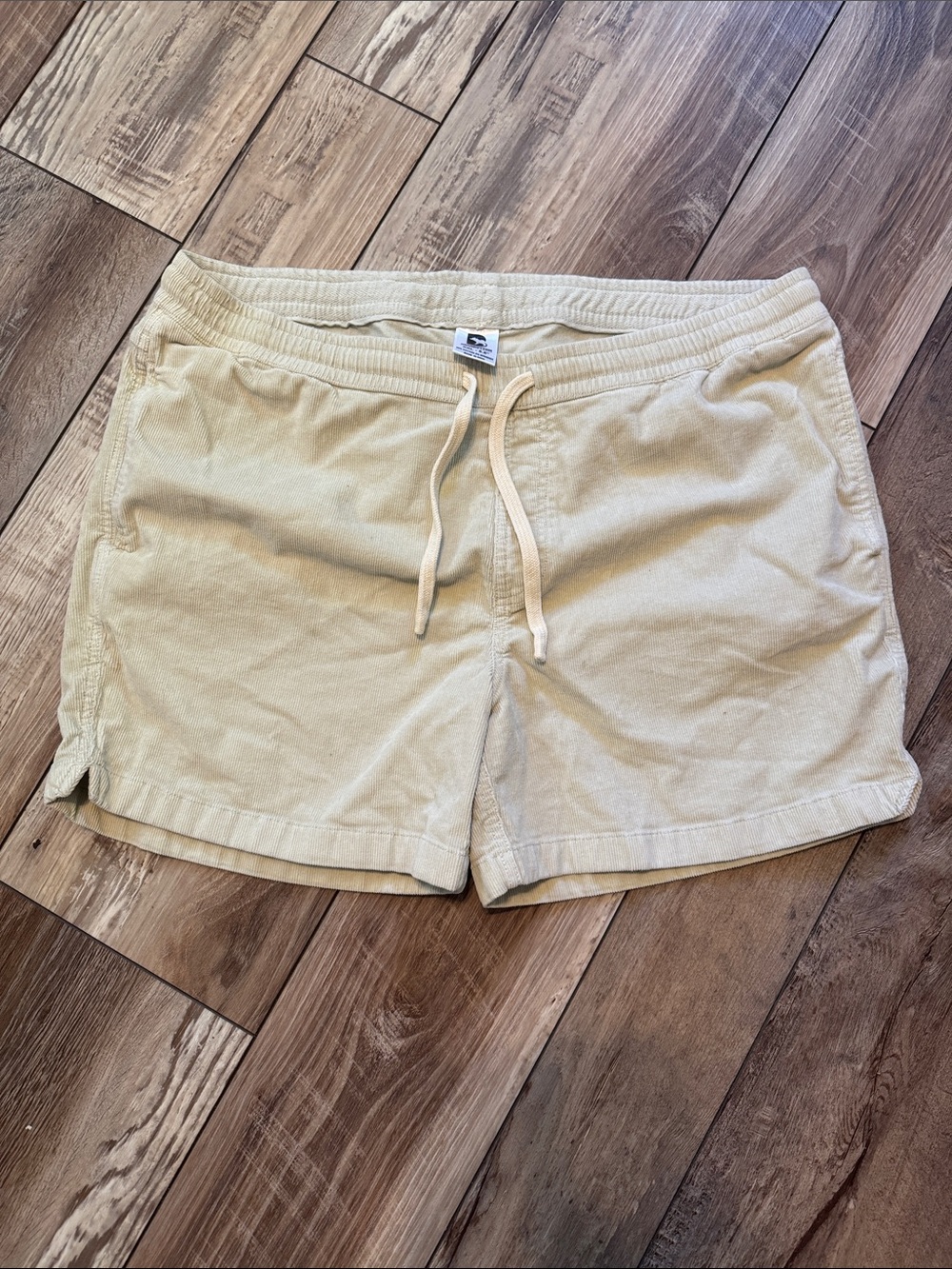 Bearbottom Men’s Cream corduroy Drawstring Casual Shorts Size XXL 5.5 inseam